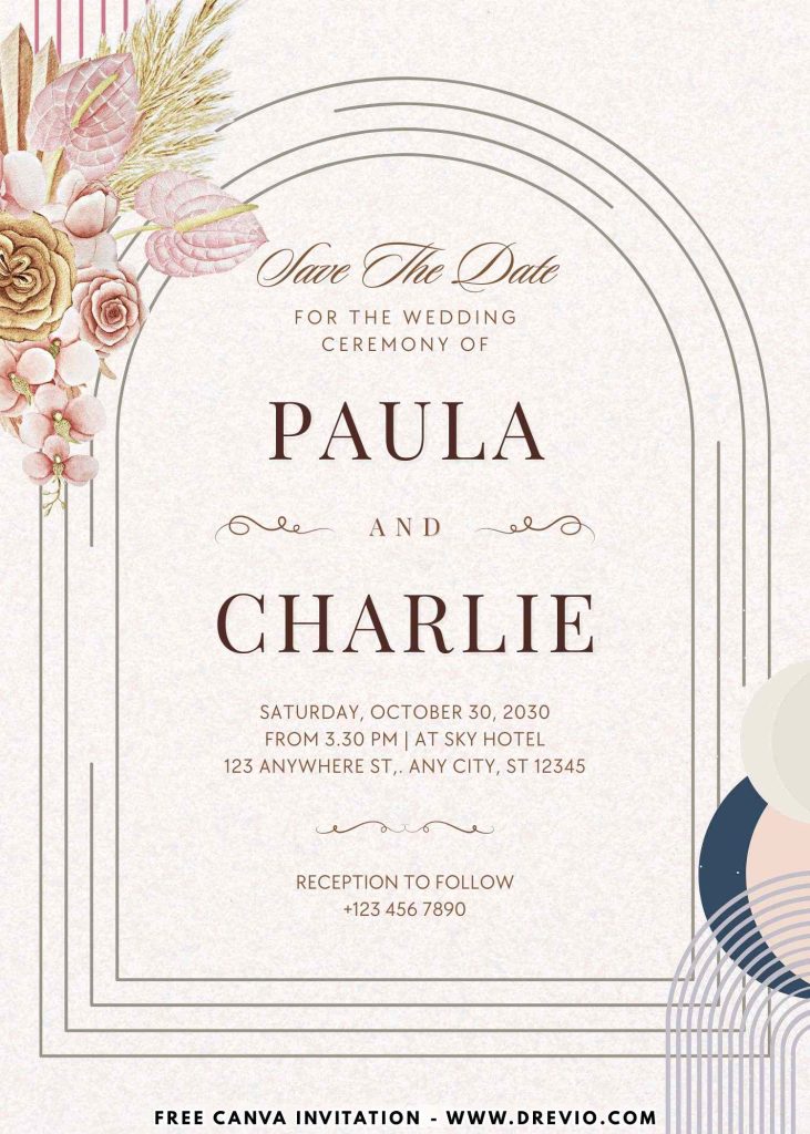 elegant-aesthetic greenery-frame-wedding-invitation-template-canva