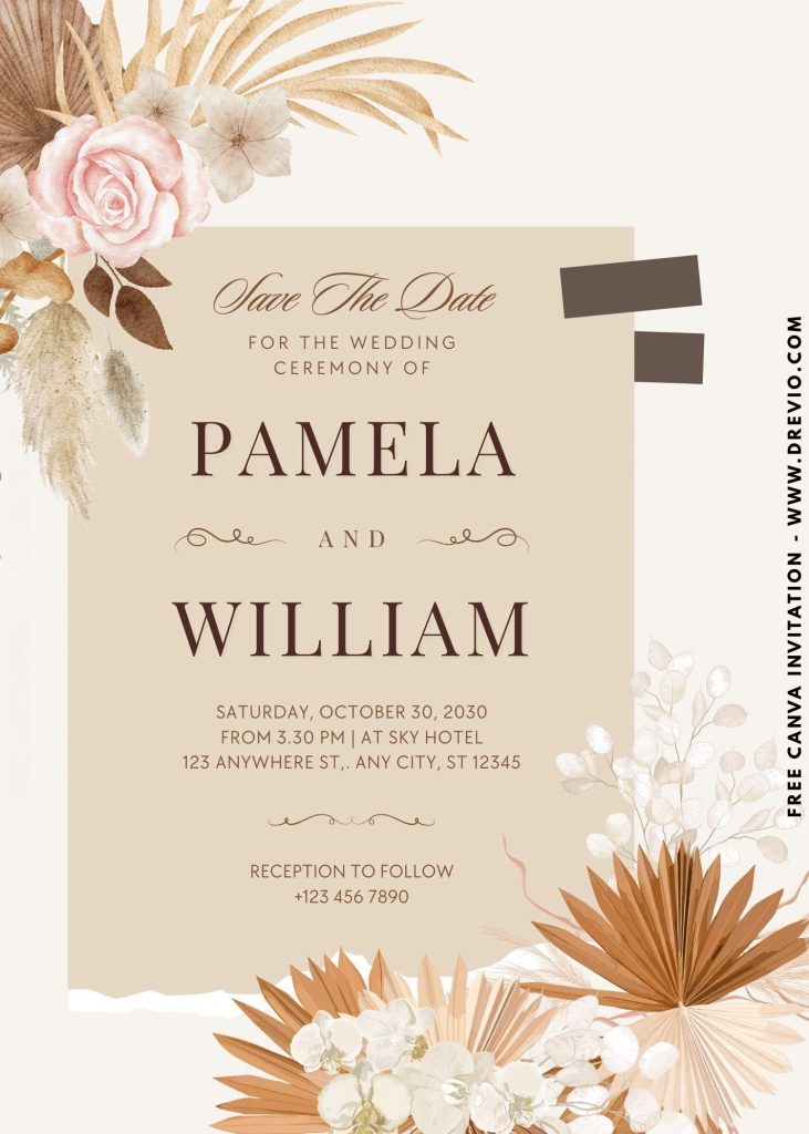elegant-modern boho-wedding-invite-template-canva