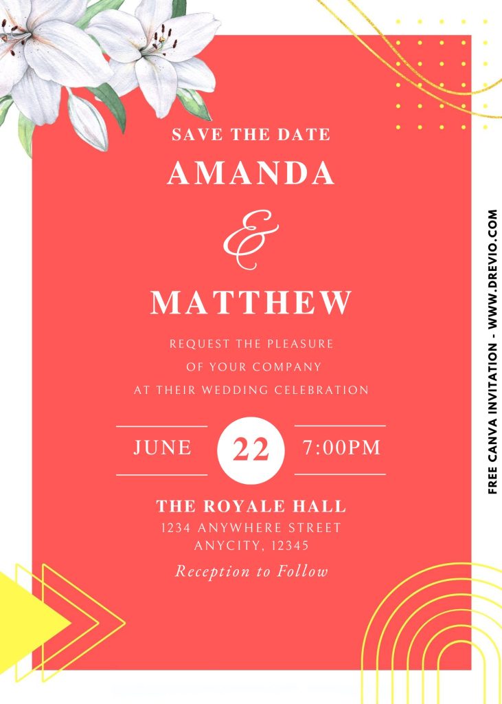 elegant-pink-strargazer lily-wedding-invite-template-free-canva