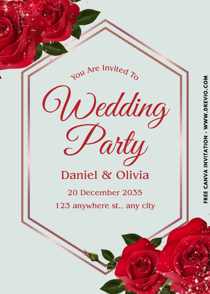 elegant-red rose-wedding-invite-template-editable-free
