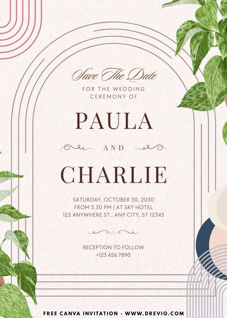 free-aesthetic greenery-wedding-invitation-template-canva