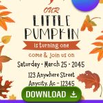FREE Pumpkin Birthday Invitations