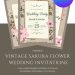 Free and Editable Whimsical Vintage Sakura Blooms Invitation Template Made in Canva. Customize Online for free
