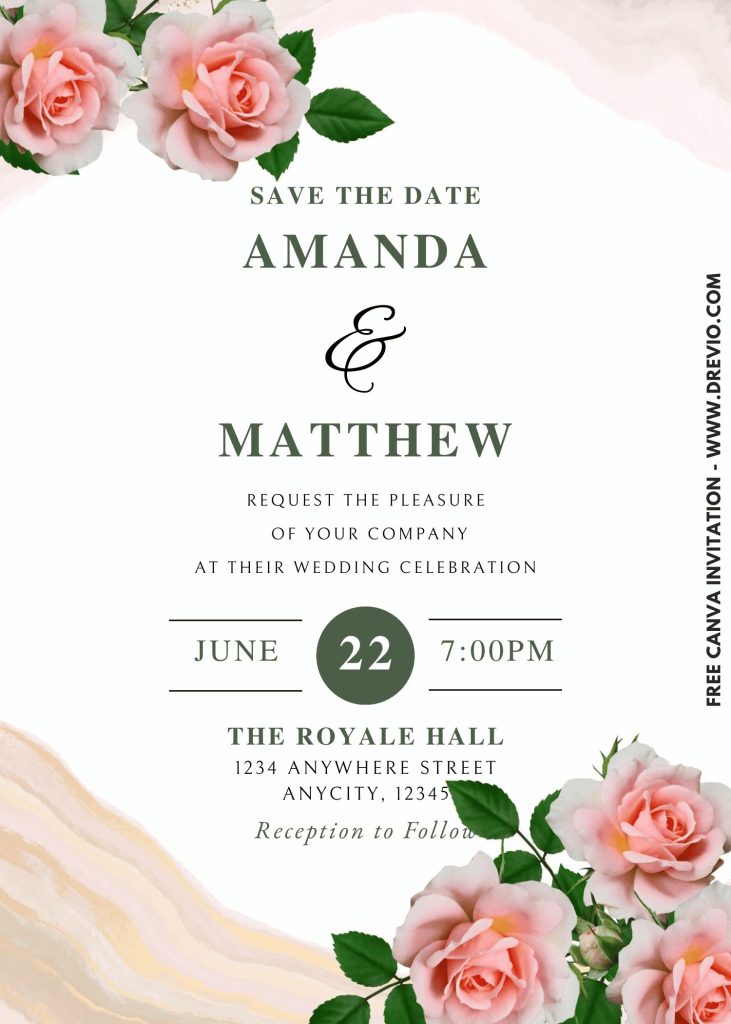 free-marble floral-wedding-invitation-template-canva