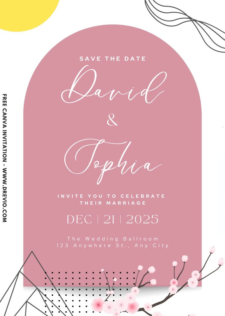 free-modern-asymmetric floral-wedding-invitation-template-canva
