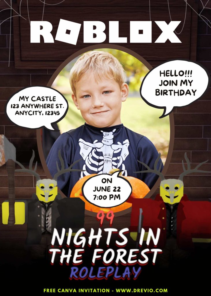 free-robl99 nights in the forest-birthday-flyer-templates-canva