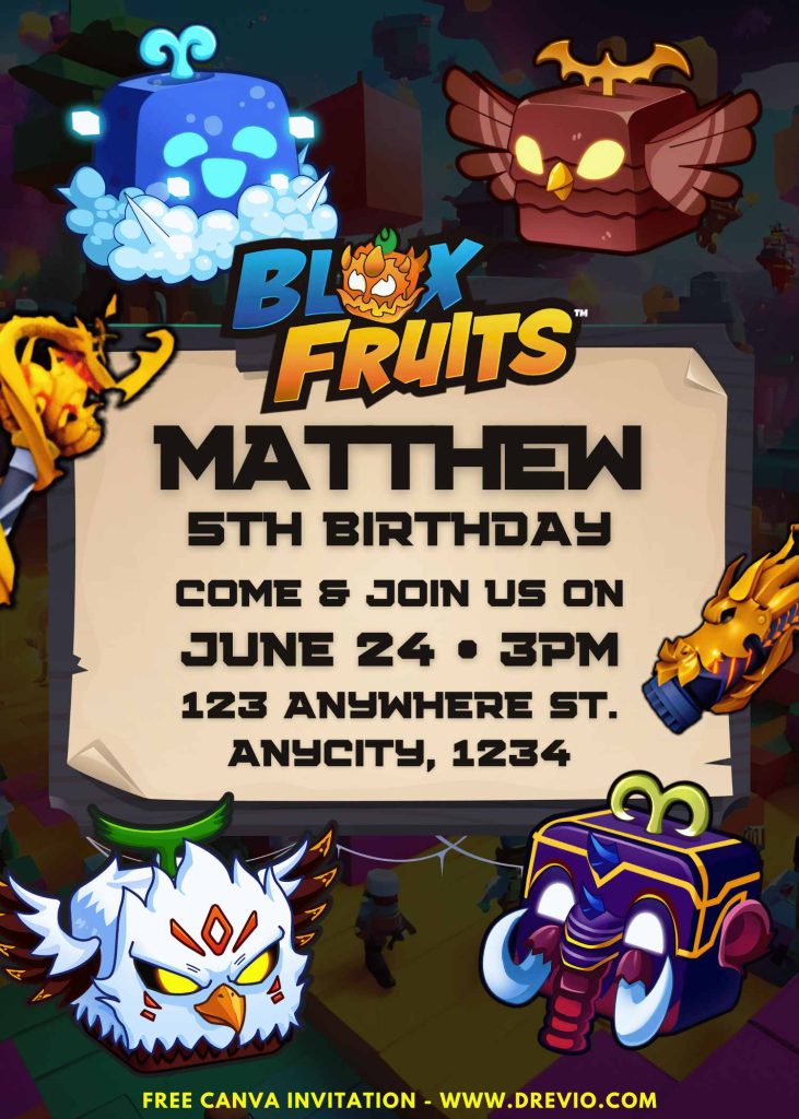 free-roblox-blox fruits-birthday-invitation-templates-canva