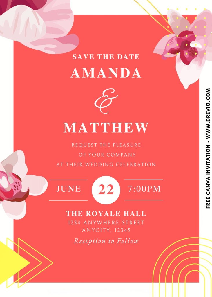 free-stargazer lily-wedding-invitation-template-canva