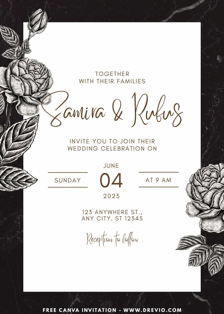 luxury-marble floral-wedding-invite-template-canva