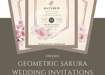 minimalist-geometric sakura-cherry-blossom-wedding-invitation-template-download