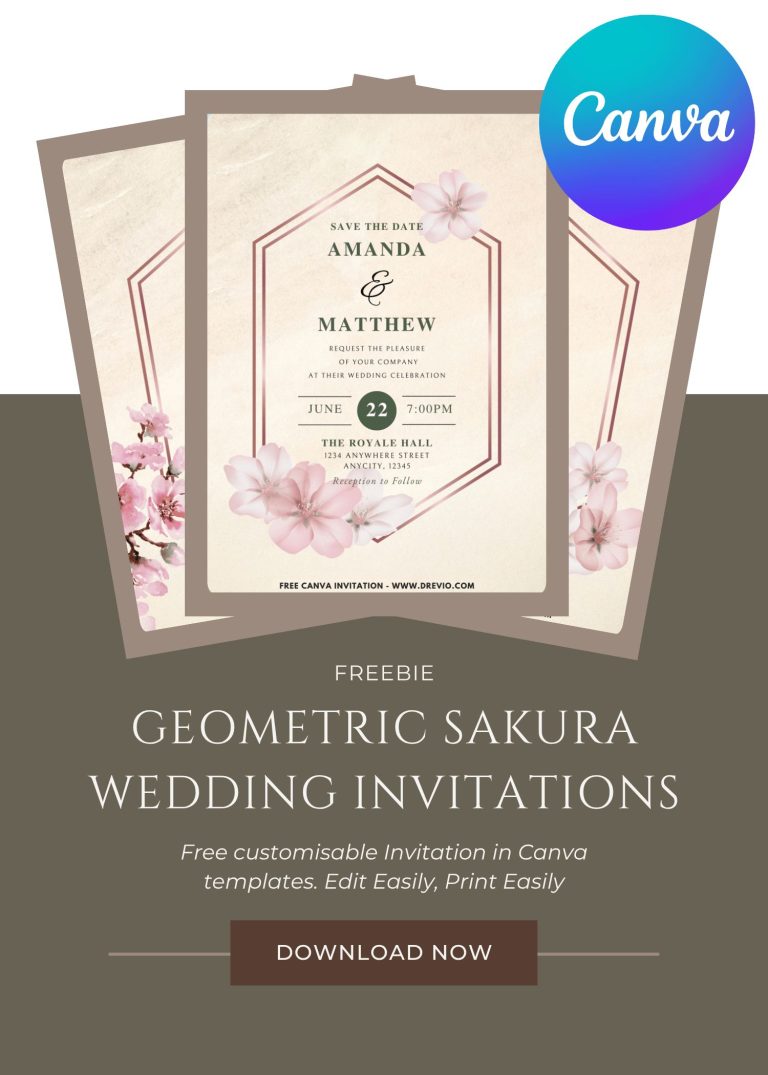 minimalist-geometric sakura-cherry-blossom-wedding-invitation-template-download
