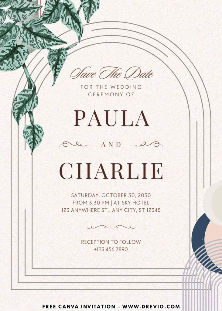 modern-aesthetic greenery-wedding-invitation-template-download