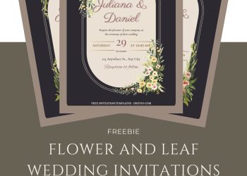 modern-botanical-flower and leaf-wedding-invitation-canva