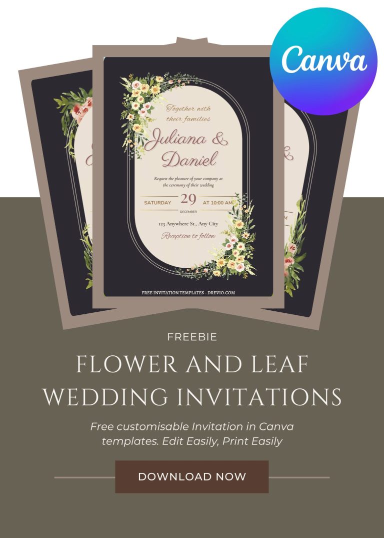 modern-botanical-flower and leaf-wedding-invitation-canva
