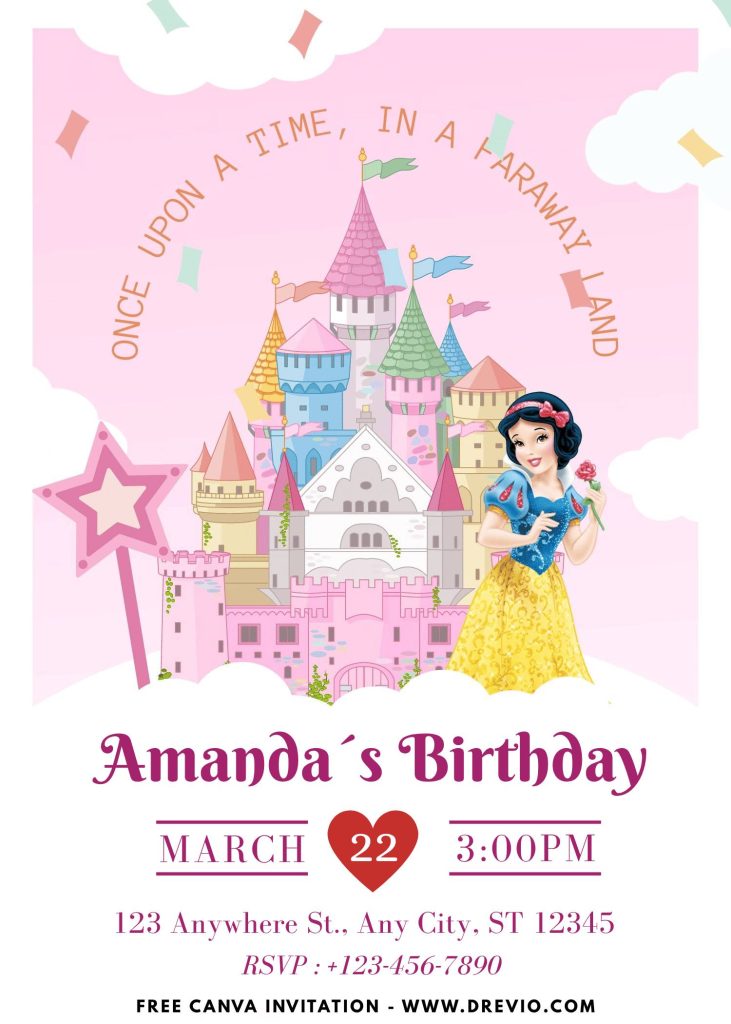 FREE Disney Princess Castle Birthday Invitations FREE Disney Princess Castle Birthday Invitations