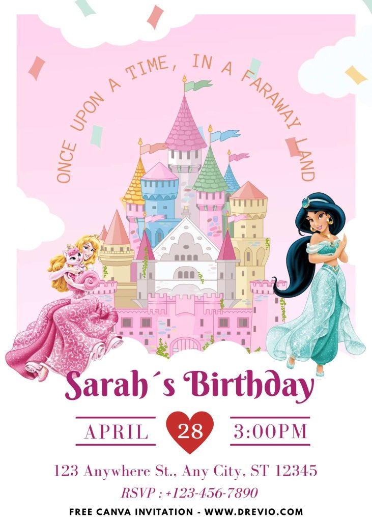 FREE Disney Princess Castle Birthday Invitations FREE Disney Princess Castle Birthday Invitations