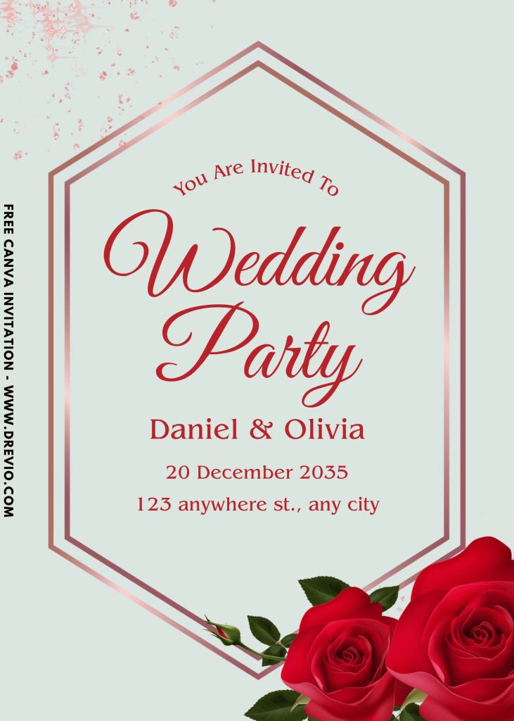 printable-red rose-floral-wedding-invite-template-free