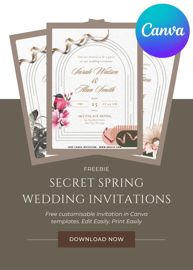 secret spring romantic-bohemian-garden-wedding-invitation-template-free-canva