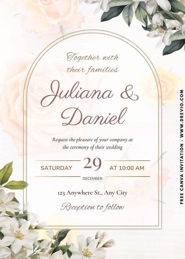 romantic-gardenia and rose-wedding-invite-template-download