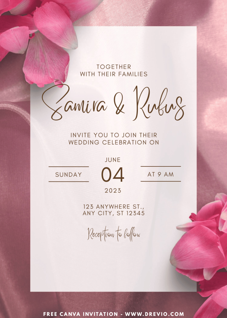 romantic-sakura petals-flower-wedding-invitation-template-download