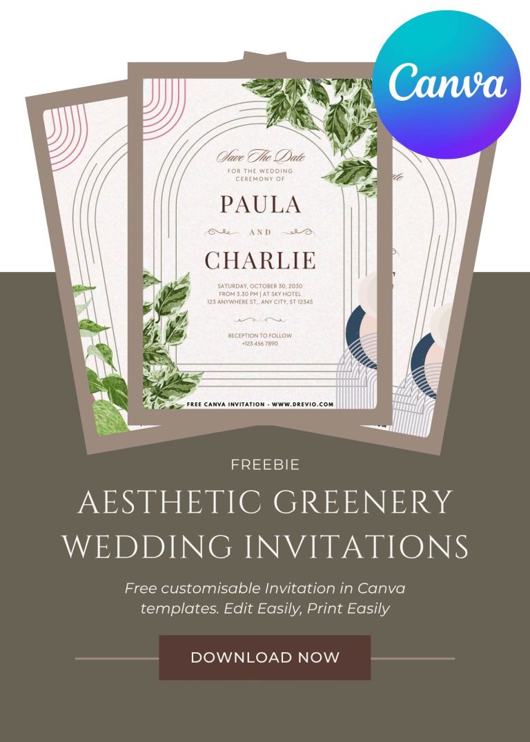 soft-aesthetic greenery-wedding-invitation-template-free-canva