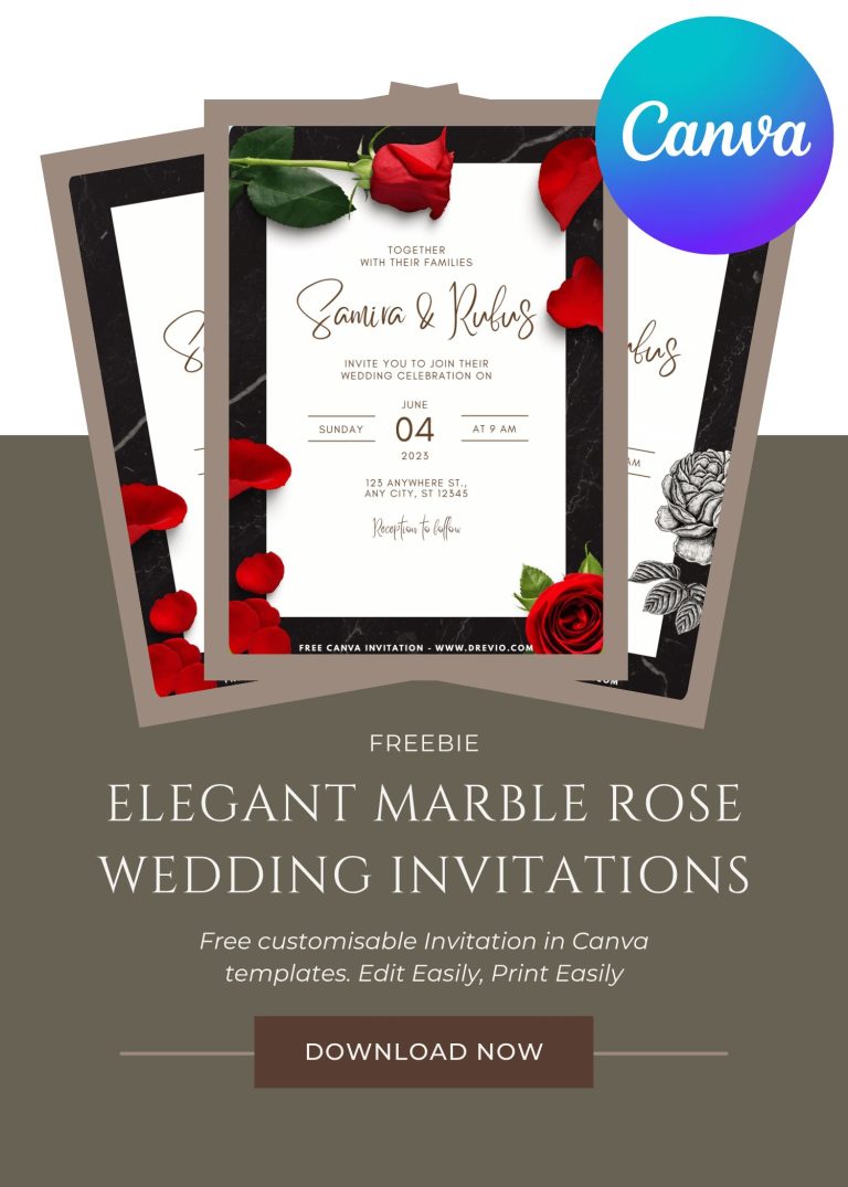 soft-pink-marble floral-wedding-invitation-template-free-canva