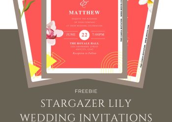 soft-watercolor-stargazer lily-wedding-invitation-template-canva