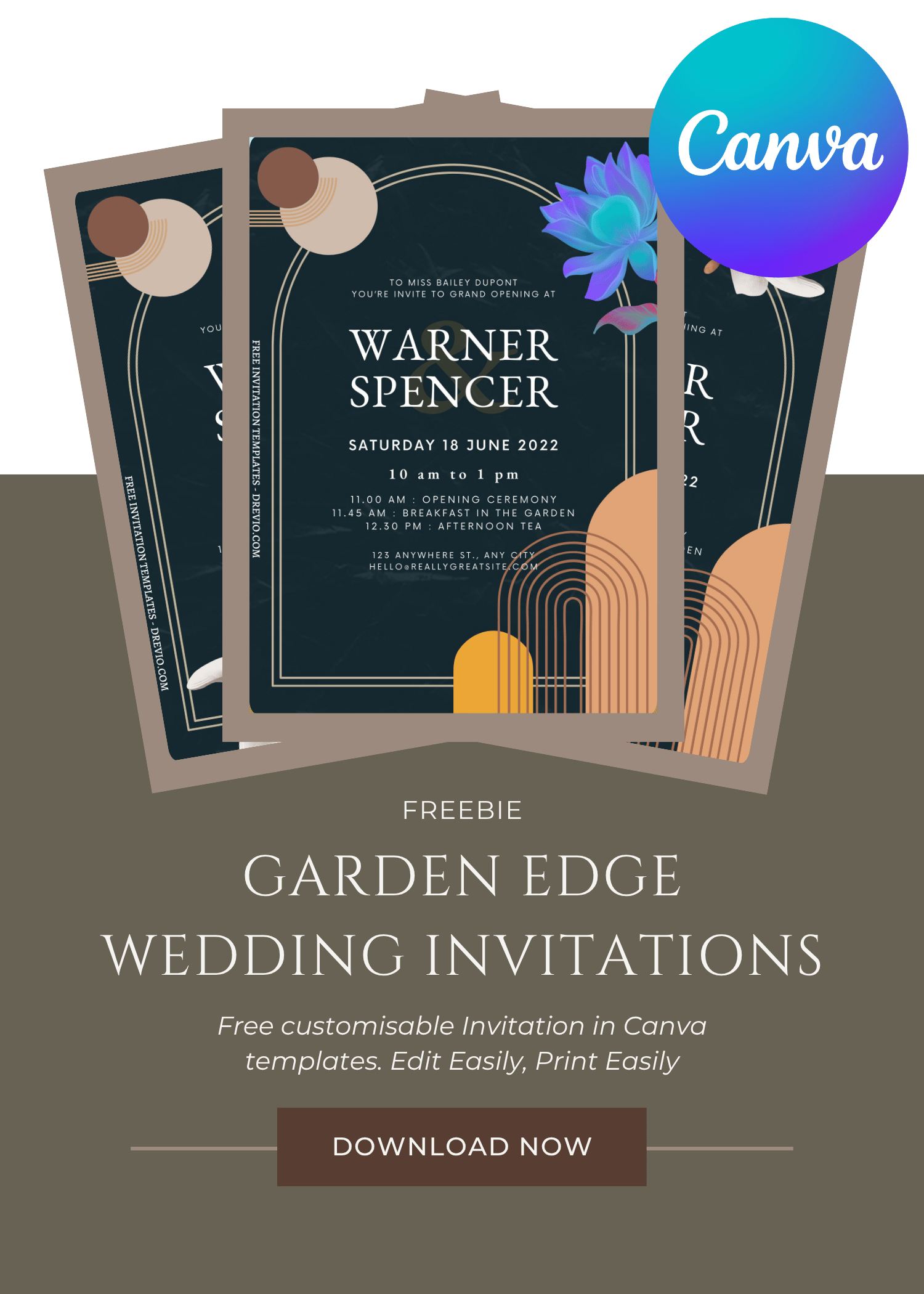 FREE Garden Edge Wedding Invitations
