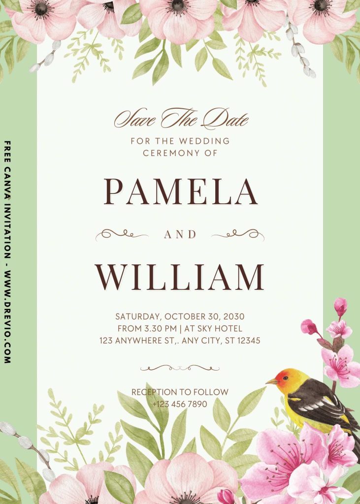 watercolor-garden and bird-wedding-invite-template-canva