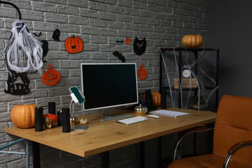 Aesthetic Halloween Desk Setup