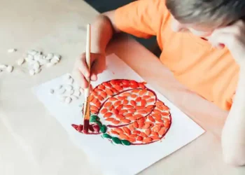 Pumpkin Seed Art Activity for Kids 7