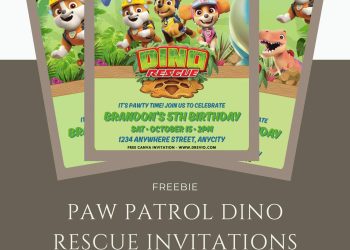 Free and Editable Lovely PAW Patrol Dino Rescue Invitation Templates Made in Canva. Customize Online for free