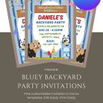 FREE Bluey Backyard Party Invitation Templates