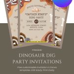 FREE Dinosaur Dig Invitation Template