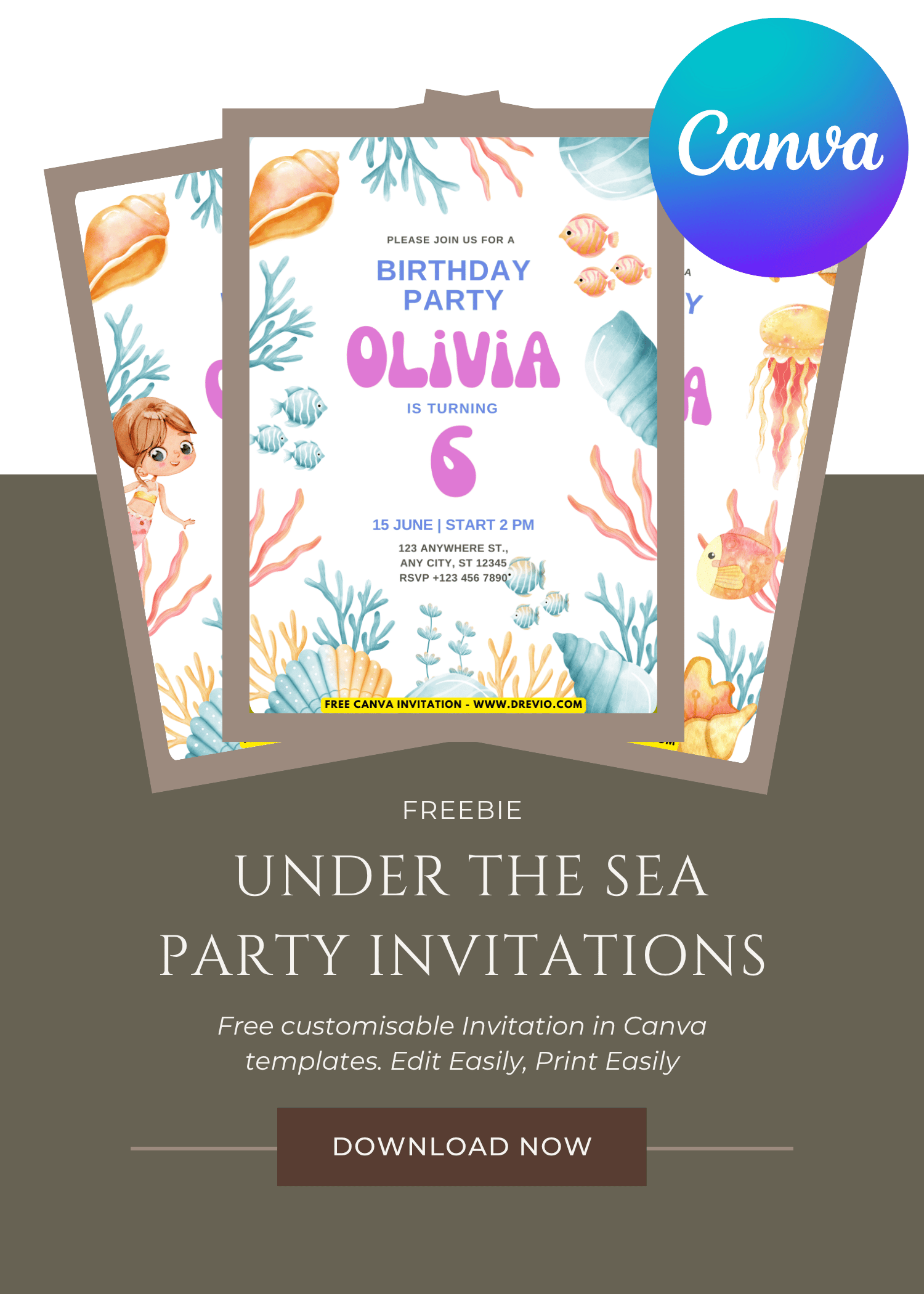 FREE Splashing Good Under The Sea Invitation Templates