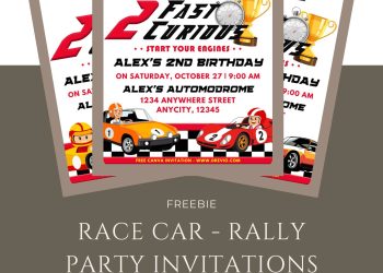 Free and Editable Vroom-Vroom Race Car Invitation Templates Made in Canva. Customize Online for free