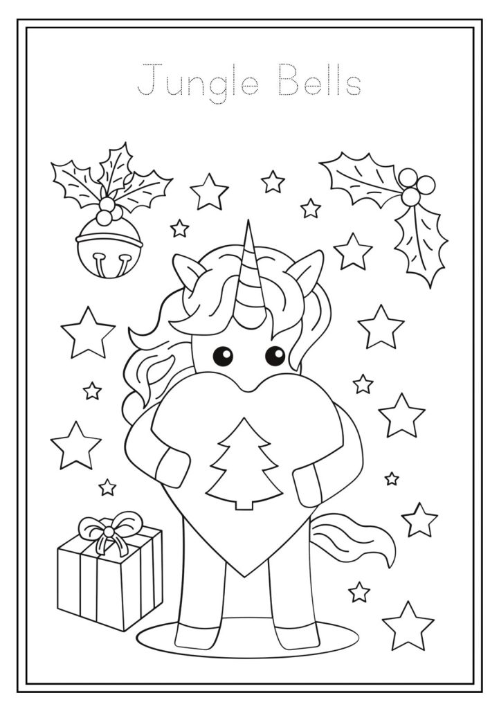 Free Printable Christmas Unicorns Coloring Pages (1)