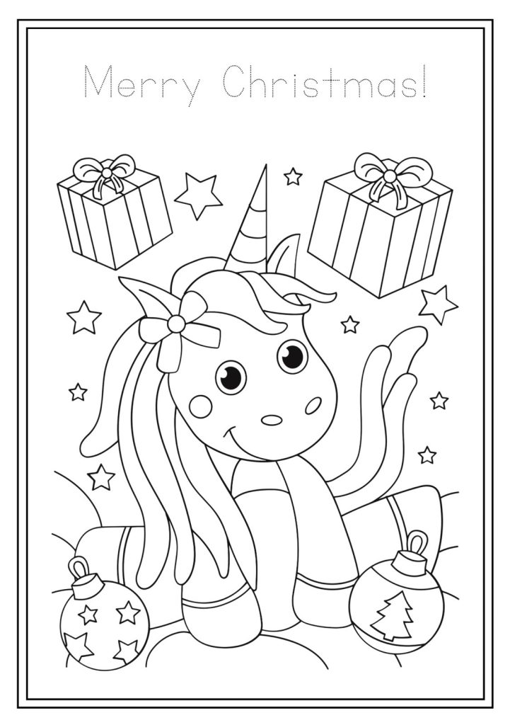 Free Printable Christmas Unicorns Coloring Pages (1)