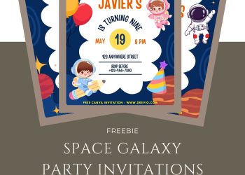 Free and Editable Space Galaxy Invitation Templates Made in Canva. Customize Online for free