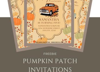 Free and Editable Pumpkin Farm Party Invitation Templates Made in Canva. Customize Online for free