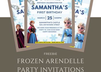 Free and Editable Frozen Arendelle Invitation Templates Made in Canva. Customize Online for free