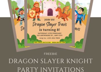 Free and Editable Knights And Dragons Invitation Templates Made in Canva. Customize Online for free