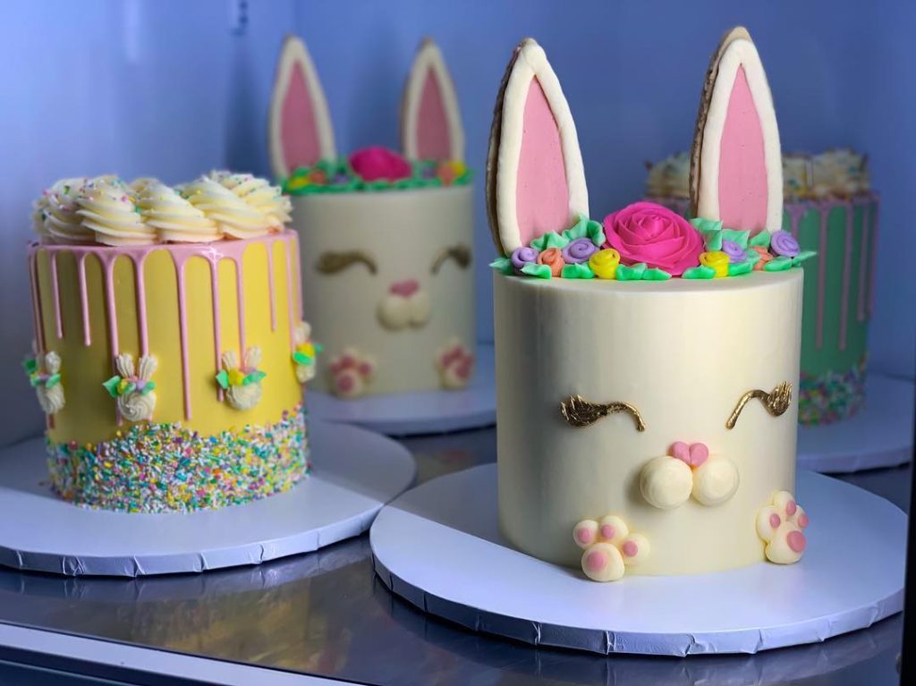 Some Bunny is One Birthday Cake with adorable Bunny Face and Ears fondant