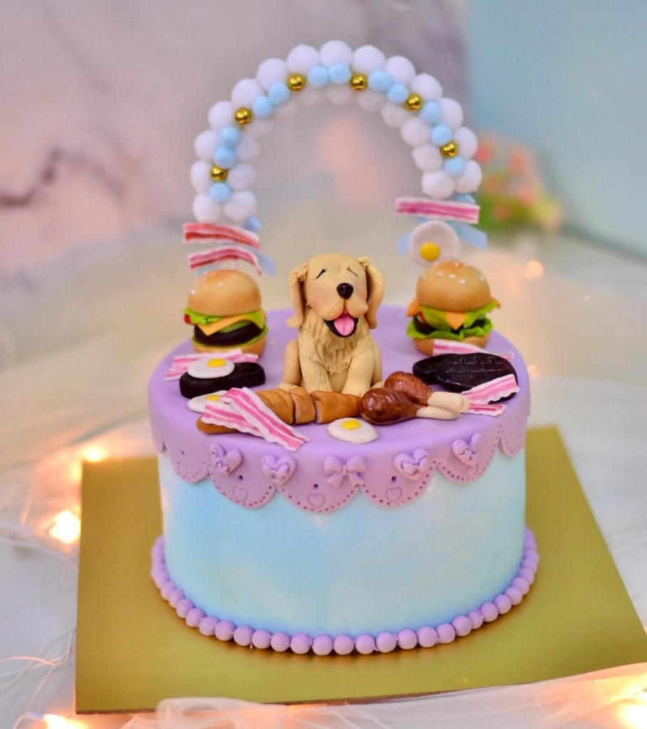 Adorable Golden Retriever Birthday Cake