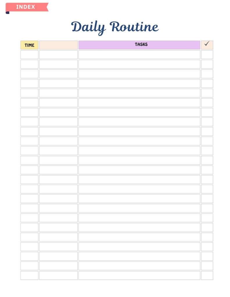 New Year Morning Routine Printable