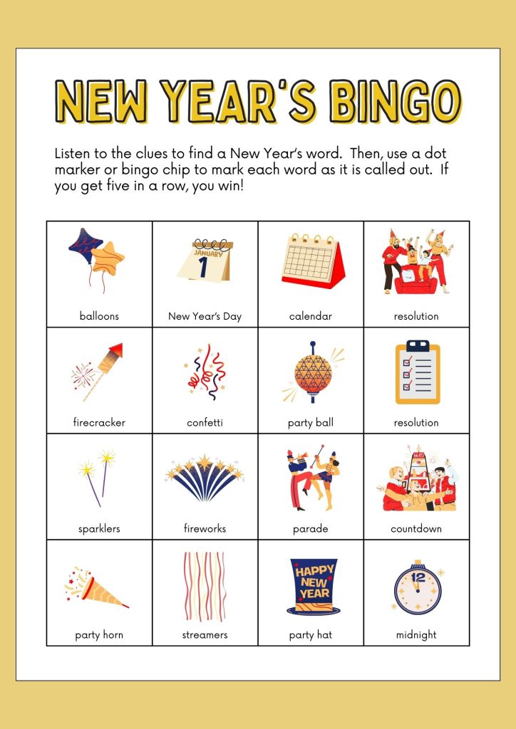 Printable Party Bingo Games