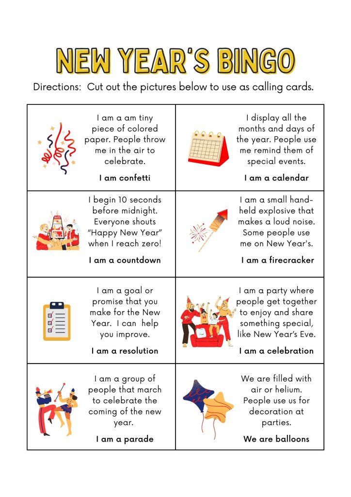 Printable Party Bingo Games