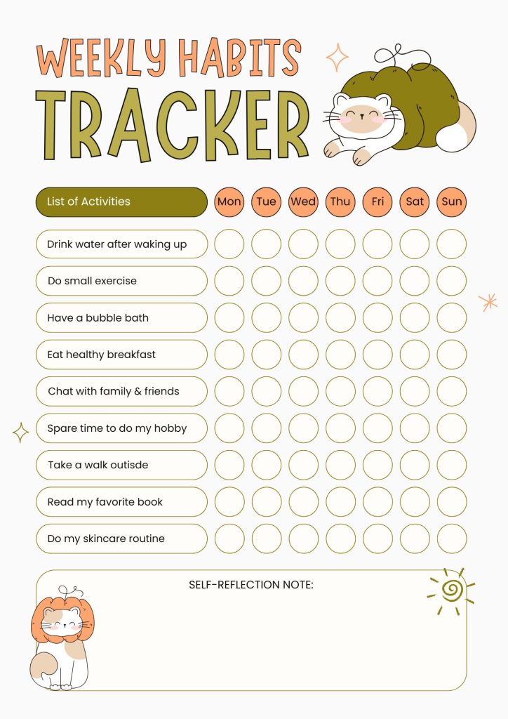 Printable Habit Tracker for Kids (Free Download)