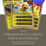 Free Pokemon Battle Arena Birthday Invitations