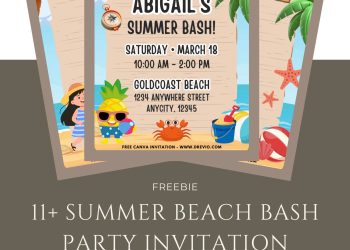 Free and Editable Summer Beach Bash Invitation Templates Made in Canva. Customize Online for free